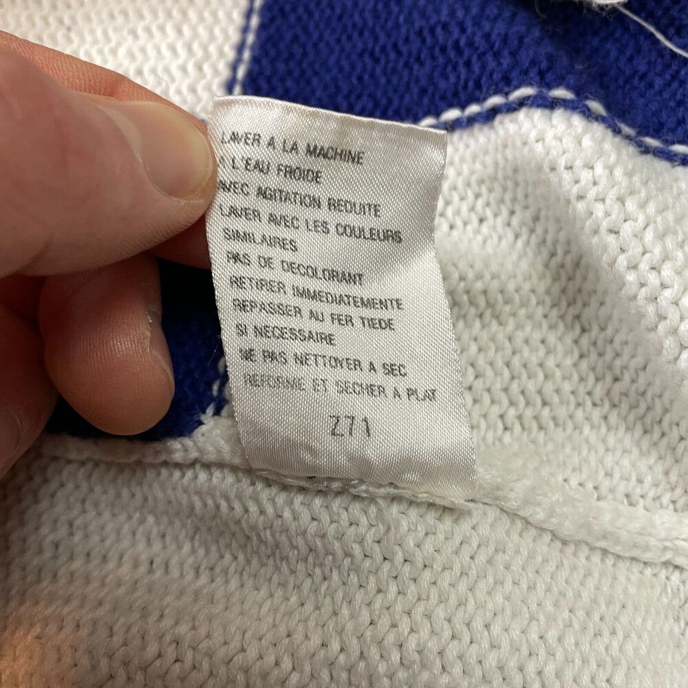 Elisabeth Liz Claiborne Cardigan Sweater Womens 3X White Blue Check Knit Vintage - Picture 9 of 13